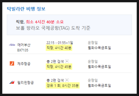 인천 보홀 항공권, 한국에서 필리핀 비행시간 +세부 비행기표 가격