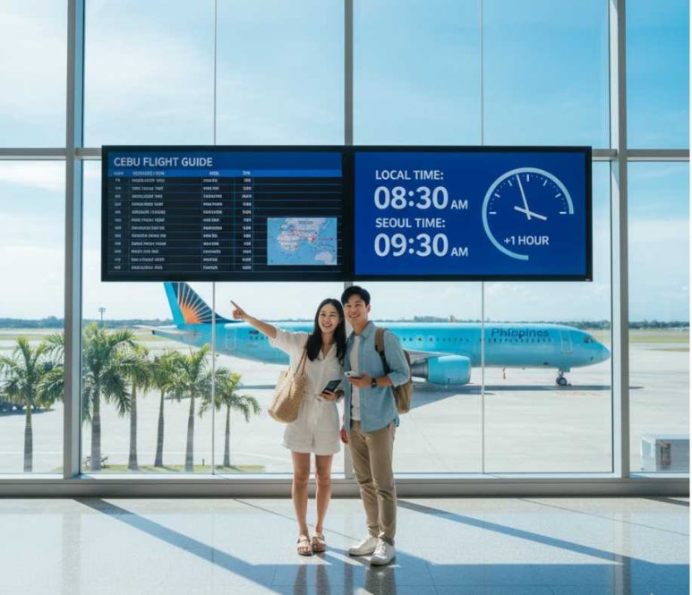 Read more about the article 세부 비행시간 안내, 직항 소요시간·경유 노선·시차 포함
